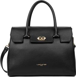 LANCASTER ΓΥΝΑΙΚΕΙΑ ΤΣΑΝΤΑ ΧΕΙΡΟΣ ΜΕ ΜΕΤΑΛΛΙΚΟ ΛΟΓΟΤΥΠΟ ''FOULONNE MILANO'' - 547-56 ΜΑΥΡΟ LANCASTER BAGS
