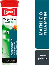 MAGNESIUM + VITAMIN B6 ΣΥΜΠΛΗΡΩΜΑ ΔΙΑΤΡΟΦΗΣ ΜΕ ΜΑΓΝΗΣΙΟ & ΒΙΤΑΜΙΝΗ B6 ΓΙΑ ΤΟΝΩΣΗ, ΕΝΕΡΓΕΙΑ & ΥΠΟΣΤΗΡΙΞΗ ΤΗΣ ΛΕΙΤΟΥΡΓΙΑ ΤΩΝ ΜΥΩΝ ΜΕ ΓΕΥΣΗ ΡΟΔΑΚΙΝΟ 20 EFFER.TABS LANES