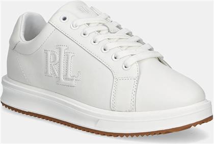 ΔΕΡΜΑΤΙΝΑ ΑΘΛΗΤΙΚΑ ΠΑΠΟΥΤΣΙΑ AINSLEY ΧΡΩΜΑ: ΑΣΠΡΟ, 802959228001 LAUREN RALPH LAUREN