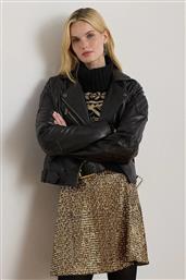 ΔΕΡΜΑΤΙΝΟ ΜΠΟΥΦΑΝ ΧΡΩΜΑ: ΜΑΥΡΟ, 200P01414 LAUREN RALPH LAUREN