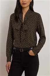 ΓΥΝΑΙΚΕΙΑ ΜΠΛΟΥΖΑ ΜΕ CHAIN PRINT ΚΑΙ TIE-NECK ΛΕΠΤΟΜΕΡΕΙΑ STRAIGHT FIT - 200979913001 ΜΑΥΡΟ LAUREN RALPH LAUREN