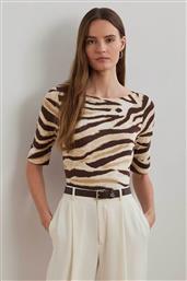 ΓΥΝΑΙΚΕΙΑ ΜΠΛΟΥΖΑ ΜΕ ZEBRA PRINT SLIM FIT - 200971095001 ΜΠΕΖ LAUREN RALPH LAUREN