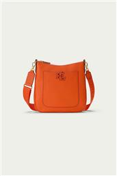 ΓΥΝΑΙΚΕΙΑ ΔΕΡΜΑΤΙΝΗ ΤΣΑΝΤΑ CROSSBODY ΜΕ ΑΝΑΓΛΥΦΗ ΛΕΠΤΟΜΕΡΕΙΑ ''CAMERYN LARGE'' - 324-431970152/004 ΠΟΡΤΟΚΑΛΙ LAUREN RALPH LAUREN