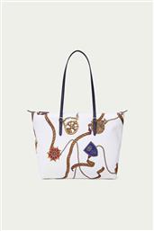 ΓΥΝΑΙΚΕΙΑ ΤΣΑΝΤΑ ΩΜΟΥ ΜΕ CONTRAST ΛΕΠΤΟΜΕΡΕΙΕΣ ''MEDIUM KEATON TOTE'' - 324-431916737/026 ΛΕΥΚΟ LAUREN RALPH LAUREN