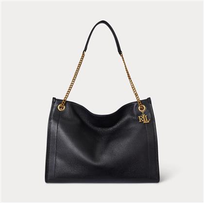 LAUREN RALPH LAUREN ΓΥΝΑΙΚΕΙΑ ΤΣΑΝΤΑ ΩΜΟΥ TOTE ''BRADLEY PEBBLED LARGE'' - 25264744-ONE ΜΑΥΡΟ
