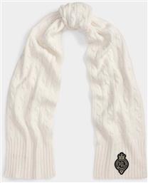 ΓΥΝΑΙΚΕΙΟ ΚΑΣΚΟΛ ΜΕ CABLE KNIT PATTERN ΚΑΙ ΛΟΓΟΤΥΠΟ - 454P04456001 ΚΡΕΜ LAUREN RALPH LAUREN