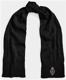 ΓΥΝΑΙΚΕΙΟ ΚΑΣΚΟΛ ΜΕ CABLE KNIT PATTERN ΚΑΙ ΛΟΓΟΤΥΠΟ - 454P04456003 ΜΑΥΡΟ LAUREN RALPH LAUREN