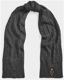 ΓΥΝΑΙΚΕΙΟ ΚΑΣΚΟΛ ΜΕ CABLE KNIT PATTERN ΚΑΙ ΛΟΓΟΤΥΠΟ - 454P04456007 ΓΚΡΙ LAUREN RALPH LAUREN