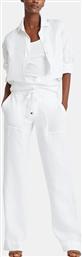 ΓΥΝΑΙΚΕΙΟ ΛΙΝΟ ΠΑΝΤΕΛΟΝΙ ΜΟΝΟΧΡΩΜΟ ''LINEN WIDE-LEG TROUSER'' - 200735138001 ΛΕΥΚΟ LAUREN RALPH LAUREN