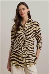 ΓΥΝΑΙΚΕΙΟ ΛΙΝΟ ΠΟΥΚΑΜΙΣΟ ΜΕ ALL-OVER ZEBRA PRINT RELAXED FIT - 200970776001 ΜΠΕΖ LAUREN RALPH LAUREN