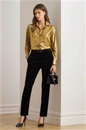 ΓΥΝΑΙΚΕΙΟ ΠΑΝΤΕΛΟΝΙ CROPPED ΜΕ ΒΕΛΟΥΔΙΝΗ ΥΦΗ SLIM FIT - 200979964001 ΜΑΥΡΟ LAUREN RALPH LAUREN
