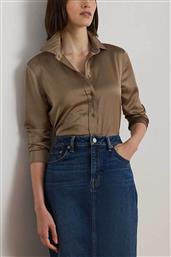 ΓΥΝΑΙΚΕΙΟ ΠΟΥΚΑΜΙΣΟ ΣΑΤΕΝ ΜΟΝΟΧΡΩΜΟ CLASSIC FIT - 200918715028 TAUPE LAUREN RALPH LAUREN