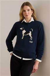 ΓΥΝΑΙΚΕΙΟ ΠΟΥΛΟΒΕΡ ΜΕ ΚΕΝΤΗΜΑ ''DOG'' RELAXED FIT - 200P02075001 ΜΠΛΕ ΣΚΟΥΡΟ LAUREN RALPH LAUREN