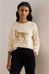 ΓΥΝΑΙΚΕΙΟ ΠΟΥΛΟΒΕΡ ΜΕ ΚΕΝΤΗΜΑ ''GOLDEN RETRIEVER'' RELAXED FIT - 200P02074001 ΚΡΕΜ LAUREN RALPH LAUREN