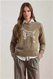 ΓΥΝΑΙΚΕΙΟ ΠΟΥΛΟΒΕΡ ΜΕ ΚΕΝΤΗΜΕΝΟ OVERSIZED LOGO RELAXED FIT - 200979654001 ΚΑΦΕ ΑΝΟΙΧΤΟ LAUREN RALPH LAUREN