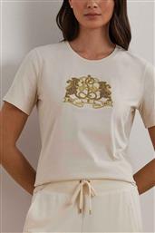 ΓΥΝΑΙΚΕΙΟ T-SHIRT ΜΕ ΚΕΝΤΗΜΑ LION-CREST - 200951368002 ΕΚΡΟΥ LAUREN RALPH LAUREN