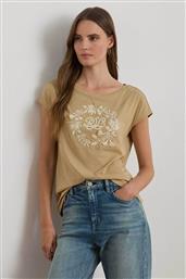 ΓΥΝΑΙΚΕΙΟ T-SHIRT ΜΕ ΚΕΝΤΗΜΕΝΟ ''LRL'' RELAXED FIT - 200971126002 ΜΠΕΖ LAUREN RALPH LAUREN