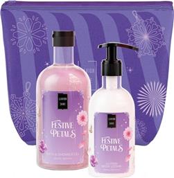 PROMO FESTIVE PETALS BATH & SHOWER GEL 500ML & GLITTER BODY LOTION 300ML & ΝΕΣΕΣΕΡ 1 ΤΕΜΑΧΙΟ LAVISH CARE