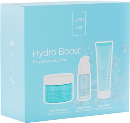 PROMO HYDRO BOOST MOISTURISING LIGHT TEXTURE DAY FACE HYDRO-GEL 50ML & MOISTURE BALANCE FACE SERUM 30ML & SKIN MOISTURISING FACE MASK 75ML LAVISH CARE