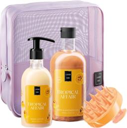 PROMO TROPICAL AFFAIR BATH & SHOWER GEL 500ML & BODY LOTION 300ML & ΑΞΕΣΟΥΑΡ ΜΑΣΑΖ ΚΕΦΑΛΗΣ 1 ΤΕΜΑΧΙΟ & ΝΕΣΕΣΕΡ 1 ΤΕΜΑΧΙΟ LAVISH CARE