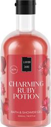 SHOWER GEL CHARMING RUBY POTION ΕΝΥΔΑΤΙΚΟ & ΑΡΩΜΑΤΙΚΟ ΑΦΡΟΛΟΥΤΡΟ ΜΕ ΕΚΧΥΛΙΣΜΑ ΡΟΔΙΟΥ 500ML LAVISH CARE