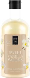 SWEET VANILLA WOODS SHOWER GEL ΕΝΥΔΑΤΙΚΟ & ΑΡΩΜΑΤΙΚΟ ΑΦΡΟΛΟΥΤΡΟ ΜΕ ΑΡΩΜΑ ΒΑΝΙΛΙΑ 500ML LAVISH CARE