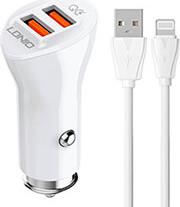 C511Q 2USB CAR CHARGER + LIGHTNING CABLE LDNIO