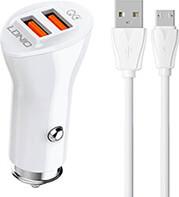 C511Q 2USB CAR CHARGER + MICROUSB CABLE LDNIO