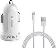 DL-C17 CAR CHARGER 1X USB 12W + LIGHTNING CABLE (WHITE) LDNIO