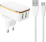 WALL CHARGER A2204 2USB + MICRO USB CABLE LDNIO