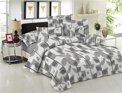 ΣΕΤ ΣΕΝΤΟΝΙΑ ΥΠΕΡΔΙΠΛΑ PREMIUM LEAVES GREY (160X200+33CM) LE BLANC