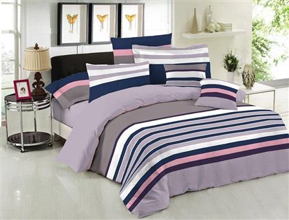 ΣΕΤ ΣΕΝΤΟΝΙΑ ΥΠΕΡΔΙΠΛΑ PREMIUM NEVADA MAUVE ΒΑΜΒΑΚΕΡΟ (160CMX200CM) LE BLANC