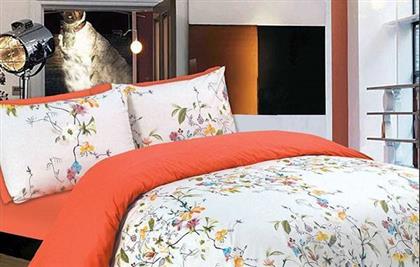 ΣΕΤ ΣΕΝΤΟΝΙΑ ΜΟΝΑ PREMIUM FLOWERS PEACH 100X200+33CM LE BLANC