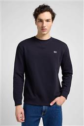 ΑΝΔΡΙΚΗ ΜΠΛΟΥΖΑ ΦΟΥΤΕΡ ΜΕ ΛΟΓΟΤΥΠΟ REGULAR FIT ''PLAIN CREW SWEATSHIRT'' - 112121794 ΜΠΛΕ ΣΚΟΥΡΟ LEE