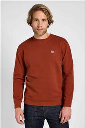 ΑΝΔΡΙΚΗ ΜΠΛΟΥΖΑ ΦΟΥΤΕΡ ΜΕ ΛΟΓΟΤΥΠΟ REGULAR FIT ''PLAIN CREW SWEATSHIRT'' - 112355727 ΚΕΡΑΜΙΔΙ LEE