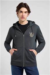 ΑΝΔΡΙΚΗ ΖΑΚΕΤΑ ΦΟΥΤΕΡ ΜΕ ΚΟΥΚΟΥΛΑ ΚΑΙ ΛΟΓΟΤΥΠΟ REGULAR FIT ''ELEVATED ESSENTIAL'' - 112371841 ΑΝΘΡΑΚΙ LEE