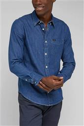 ΑΝΔΡΙΚΟ DENIM ΠΟΥΚΑΜΙΣΟ BUTTON DOWN REGULAR FIT - 112330675 DENIM BLUE ΣΚΟΥΡΟ LEE