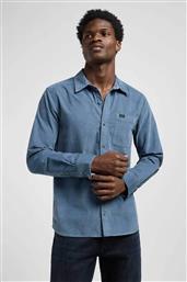 ΑΝΔΡΙΚΟ ΚΟΤΛΕ ΠΟΥΚΑΜΙΣΟ ΜΟΝΟΧΡΩΜΟ ΜΕ ΤΣΕΠΗ ΚΑΙ ΛΟΓΟΤΥΠΟ REGULAR FIT ''LEESURE'' - 112370556 ΜΠΛΕ