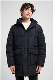 ΑΝΔΡΙΚΟ ΜΑΚΡΥ PUFFER ΜΠΟΥΦΑΝ ΑΔΙΑΒΡΟΧΟ ΜΕ ΚΑΠΙΤΟΝΕ ΣΧΕΔΙΟ ΚΑΙ ΚΟΥΚΟΥΛΑ REGULAR FIT ''MERCURY'' - 112371322 ΜΑΥΡΟ LEE