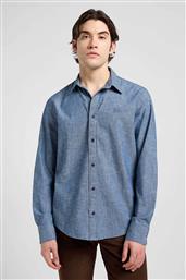 ΑΝΔΡΙΚΟ ΠΟΥΚΑΜΙΣΟ ΜΟΝΟΧΡΩΜΟ ΜΕ ΚΕΝΤΗΜΕΝΟ ΛΟΓΟΤΥΠΟ REGULAR FIT - 112370569 ΜΠΛΕ LEE