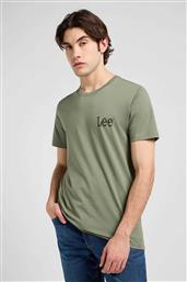 ΑΝΔΡΙΚΟ T-SHIRT ΜΟΝΟΧΡΩΜΟ ΜΕ ΛΟΓΟΤΥΠΟ REGULAR FIT ''WOBBLY'' - 112370505 ΧΑΚΙ LEE