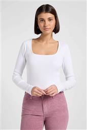 ΓΥΝΑΙΚΕΙΑ ΜΠΛΟΥΖΑ RIBBED ΜΕ SQUARE ΛΑΙΜΟΚΟΨΗ SLIM FIT - 112370952 ΛΕΥΚΟ LEE από το NOTOS