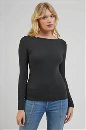 ΓΥΝΑΙΚΕΙΑ ΜΑΚΡΥΜΑΝΙΚΗ ΜΠΛΟΥΖΑ RIBBED ΜΕ ΛΟΓΟΤΥΠΟ SLIM FIT - 112341577 ΑΝΘΡΑΚΙ LEE