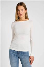 ΓΥΝΑΙΚΕΙΑ ΜΑΚΡΥΜΑΝΙΚΗ ΜΠΛΟΥΖΑ RIBBED ΜΕ ΛΟΓΟΤΥΠΟ SLIM FIT - 112355203 ΕΚΡΟΥ LEE