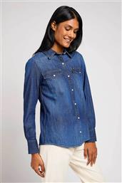 ΓΥΝΑΙΚΕΙΟ DENIM ΠΟΥΚΑΜΙΣΟ ΜΕ FLAP ΤΣΕΠΕΣ ΚΑΙ LOGO PATCH REGULAR FIT ''WESTERN'' - 112350256-** DENIM BLUE LEE