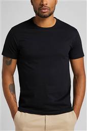ΣΕΤ ΑΝΔΡΙΚΑ T-SHIRT ΜΟΝΟΧΡΩΜΑ ΜΕ ΣΤΡΟΓΓΥΛΗ ΛΑΙΜΟΚΟΨΗ ΚΑΙ ΚΟΝΤΟ ΜΑΝΙΚΙ (2 ΤΕΜΑΧΙΑ) - L680CMKW-** ΜΑΥΡΟ LEE