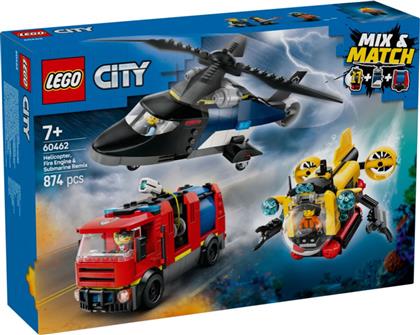 CITY HELICOPTER, FIRE TRUCK & SUBMARINE REMIX 60462 LEGO από το TOYSCENTER