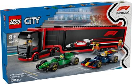 CITY F1 TRUCK WITH RB20 & AMR24 F1 CARS 60445 LEGO από το TOYSCENTER