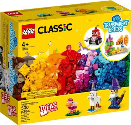 CLASSIC CREATIVE TRANSPARENT BRICKS ΔΗΜΙΟΥΡΓΙΚΑ ΔΙΑΦΑΝΗ ΤΟΥΒΛΑΚΙΑ 11013 LEGO από το TOYSCENTER