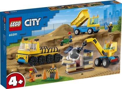 CITY CONSTRUCTION TRUCKS & WRECKING BALL CRANE (60391) LEGO από το MOUSTAKAS